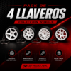 pack de 4 llaveros llantas de coche 3.5 cm – mini ruedas realistas con diseño deportivo | accesorio automovilismo