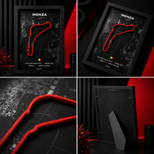 cuadro circuito monza 3d con relieve | decoración automovilismo f1 | a4