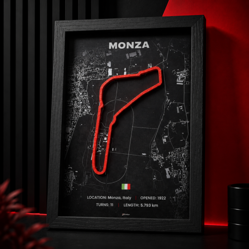 cuadro circuito monza 3d con relieve | decoración automovilismo f1 | a4