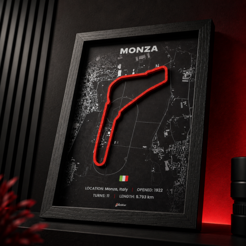 cuadro circuito monza 3d con relieve | decoración automovilismo f1 | a4
