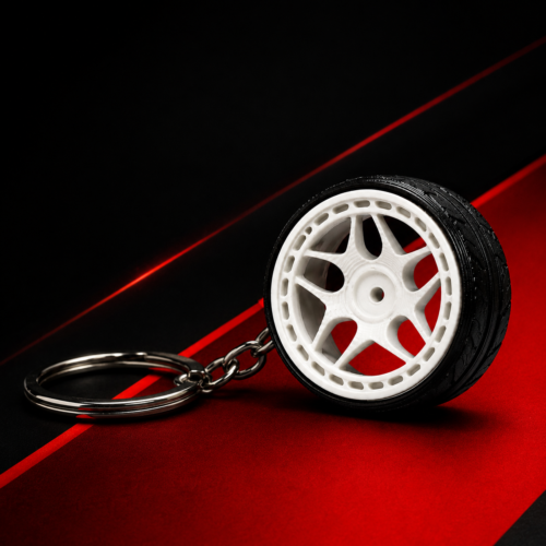 llavero llanta de coche deportiva 3.5 cm – diseño multi radio realista | accesorio tuning para llaves