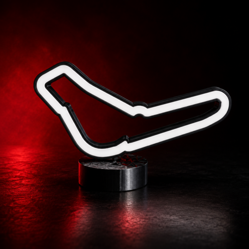 lámpara circuito de monza led roja – decoración motorsport para escritorio | luz ambiental sim racing | usb c o pila