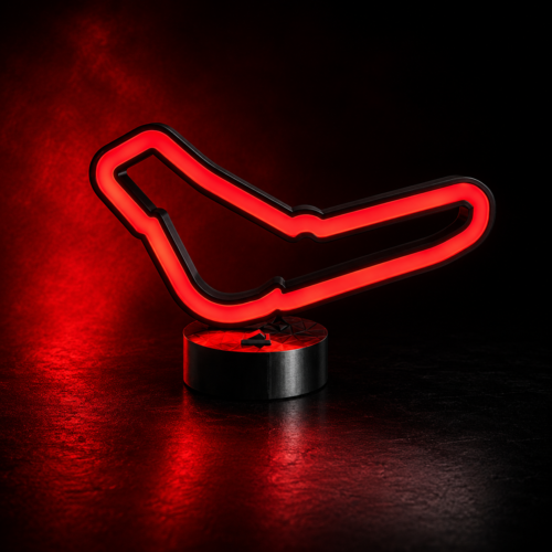 lámpara circuito de monza led roja – decoración motorsport para escritorio | luz ambiental sim racing | usb c o pila