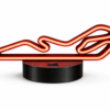lámpara circuito del jarama led roja – decoración automovilismo | luz ambiente motorsport | usb c o pila
