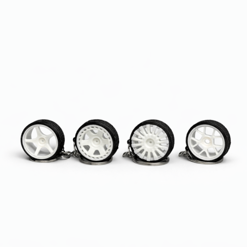 pack de llaveros llantas de coche 3.5 cm – mini ruedas realistas con diseño deportivo | accesorio automovilismo