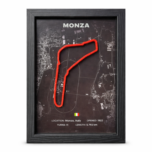 cuadro circuito monza 3d con relieve | decoración automovilismo f1 | a4