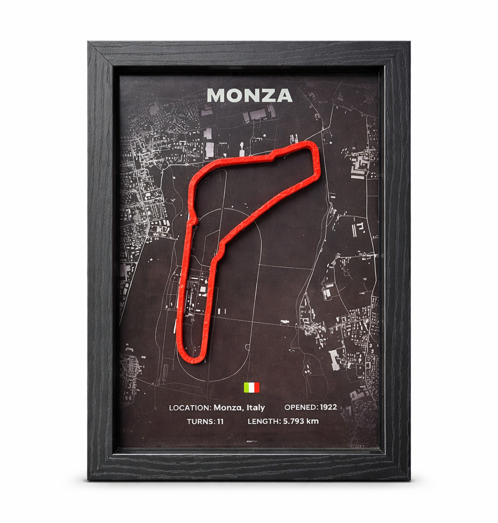 cuadro circuito monza 3d con relieve | decoración automovilismo f1 | a4