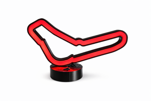 lámpara circuito de monza led roja – decoración motorsport para escritorio | luz ambiental sim racing | usb c o pila