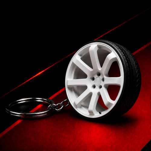 llavero llanta de coche tuning 3.5 cm – diseño multi radio realista | accesorio tuning para llaves