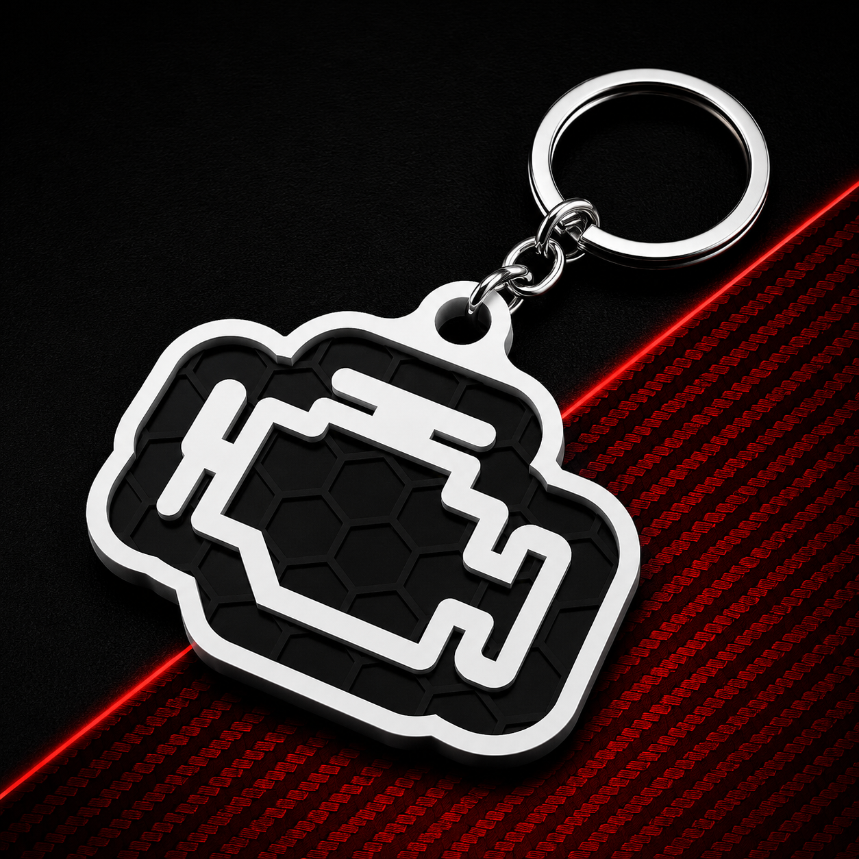 llavero aceite motor racing negro y blanco para coches (copia)