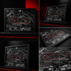 cuadro 3d nürburgring nordschleife con marco | decoración racing y motorsport (copia)