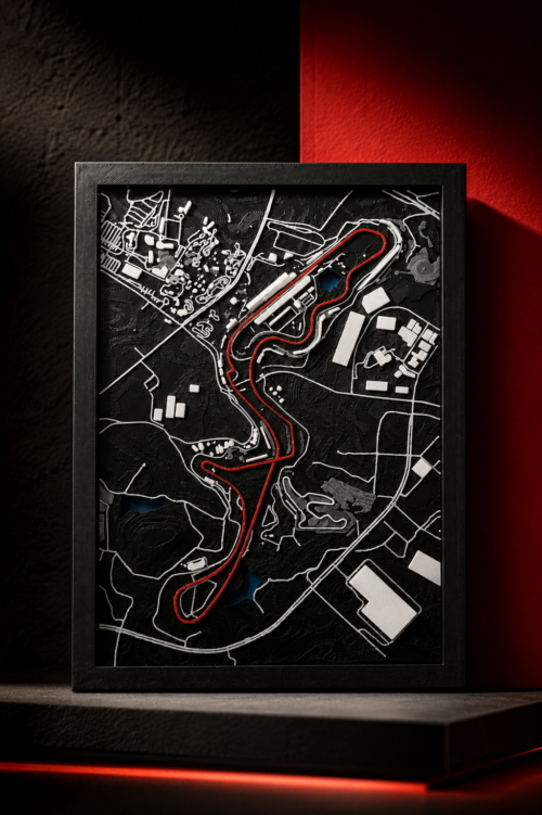 cuadro 3d circuito de suzuka japón – decoración racing premium para setup, garaje y oficina