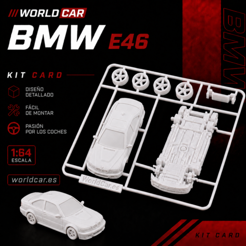 kit card coche deportivo estilo bmw e46 – maqueta 3d coleccionable racing
