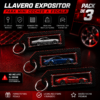 llavero expositor mini coche escala – pack de 3 | accesorio para mochila, llaves o setup racing