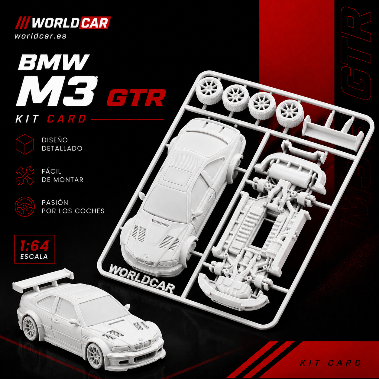 kit card deportivo estilo m3 gtr – maqueta coleccionable racing para fans del motor