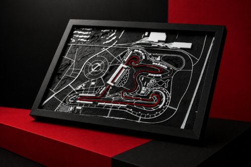 cuadro 3d nürburgring nordschleife con marco | decoración racing y motorsport