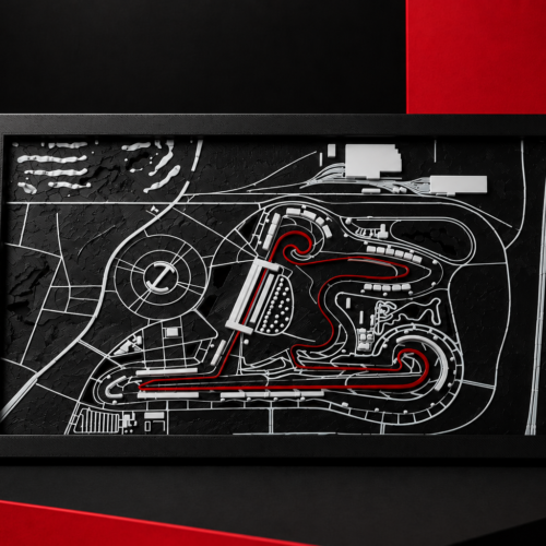 cuadro 3d nürburgring nordschleife con marco | decoración racing y motorsport