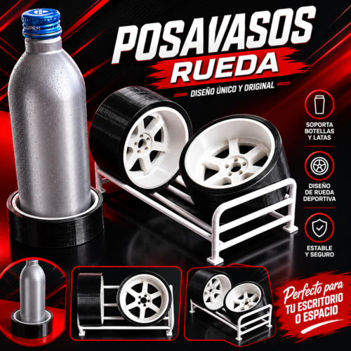 Posavasos llanta racing con soporte