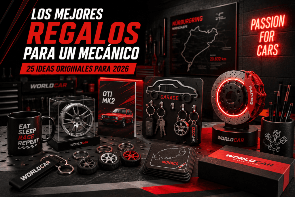 Regalos para mecánicos con decoración racing y accesorios para amantes del motor