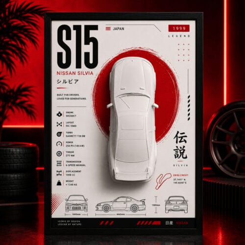 Cuadro 3D S15 Legend – Decoración Racing Japonesa