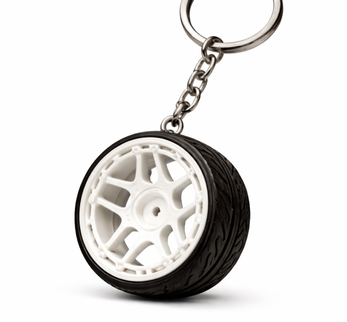 llavero llanta de coche deportiva 3.5 cm – diseño multi radio realista | accesorio tuning para llaves